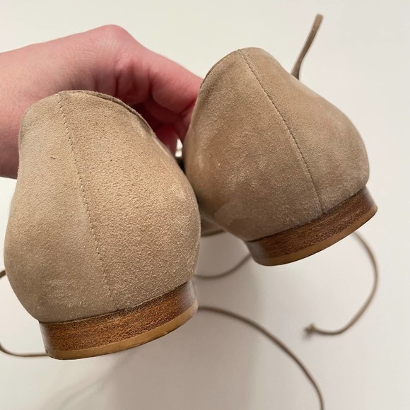 Michael Kors Collection Kallie Lace Up Pointed Toe Suede Ballet Flats Size 40.5 - Picture 6 of 11